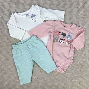 Carter’s Newborn Baby Girl Bundle Pants Shirts